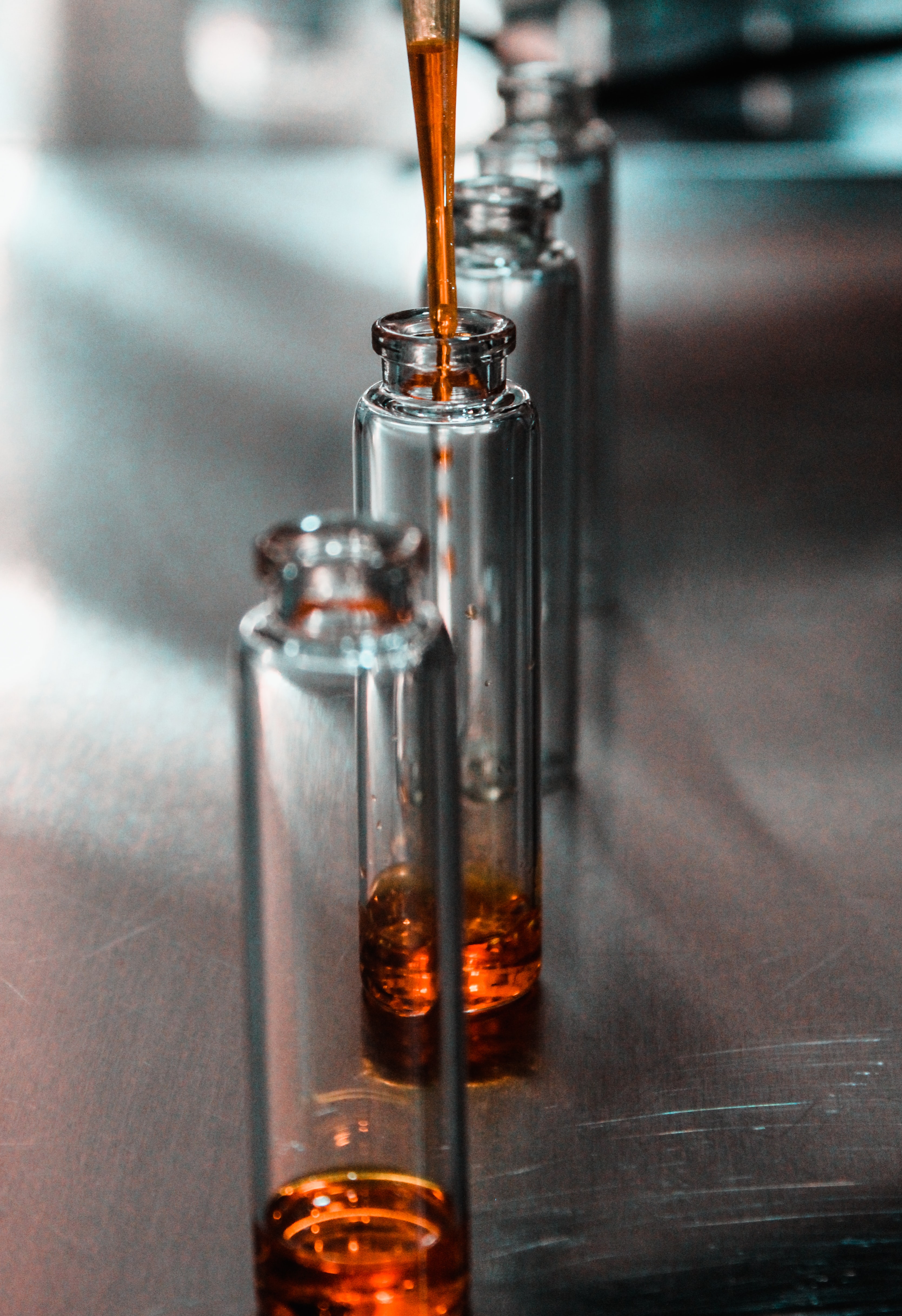 Small vials of liquid